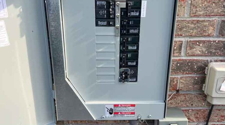 upgraded circuit breaker outside the house